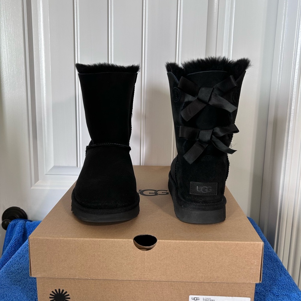 UGG Black Women's Boots with Bows